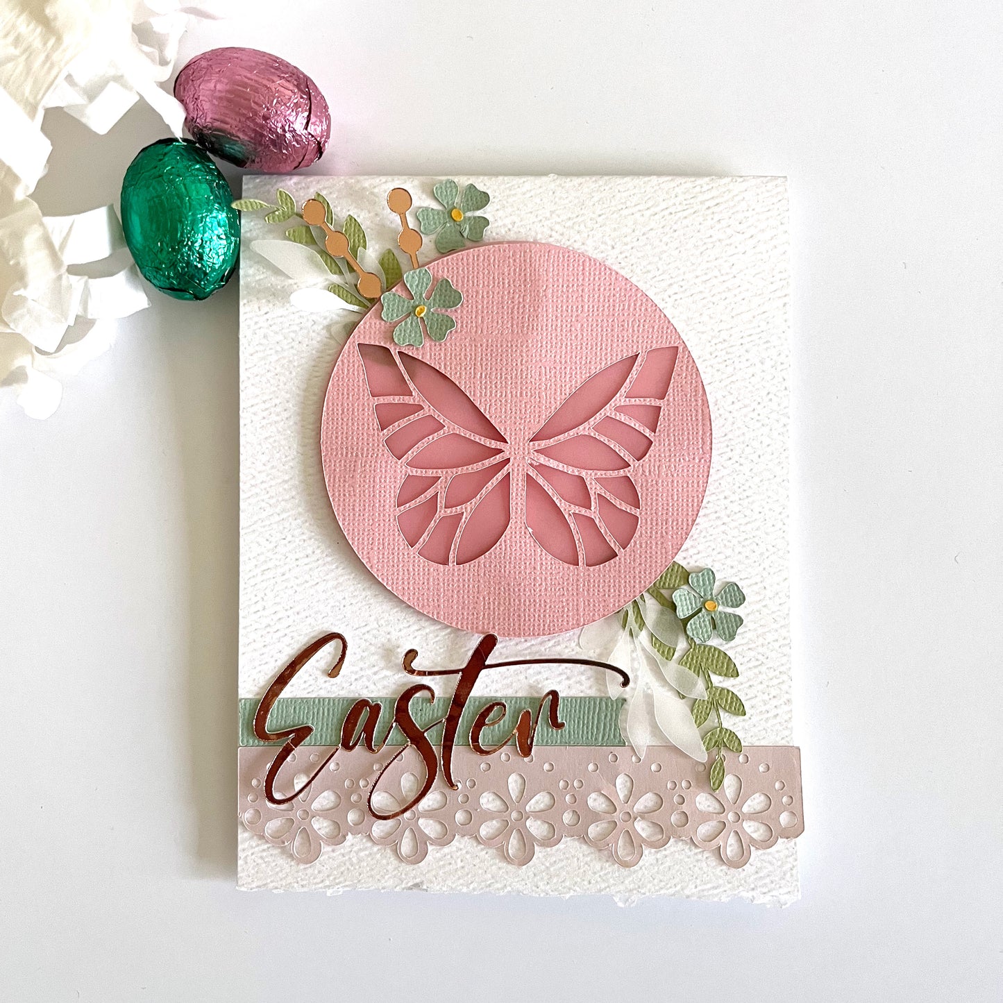 Handmade Easter card made with Cricut