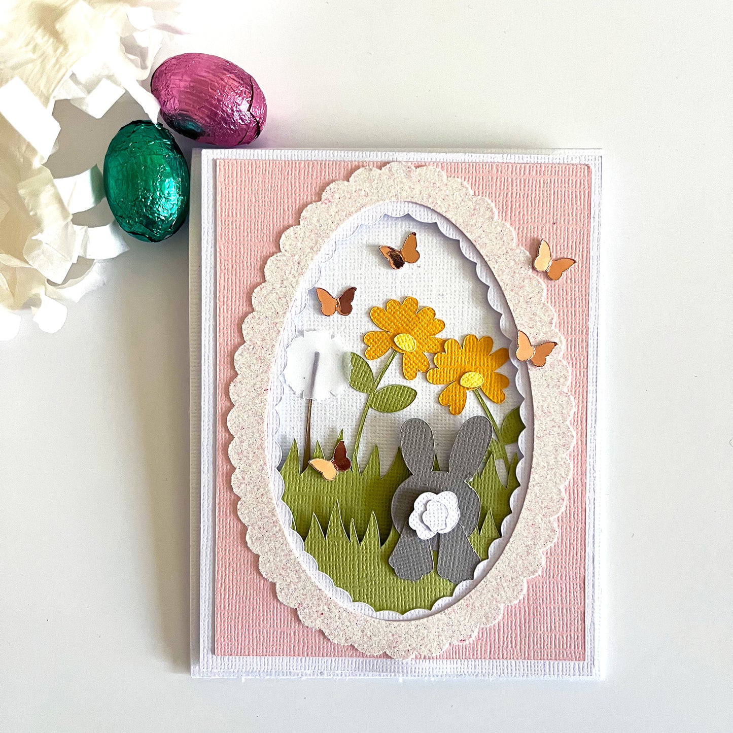 Handmade Easter card made with Cricut