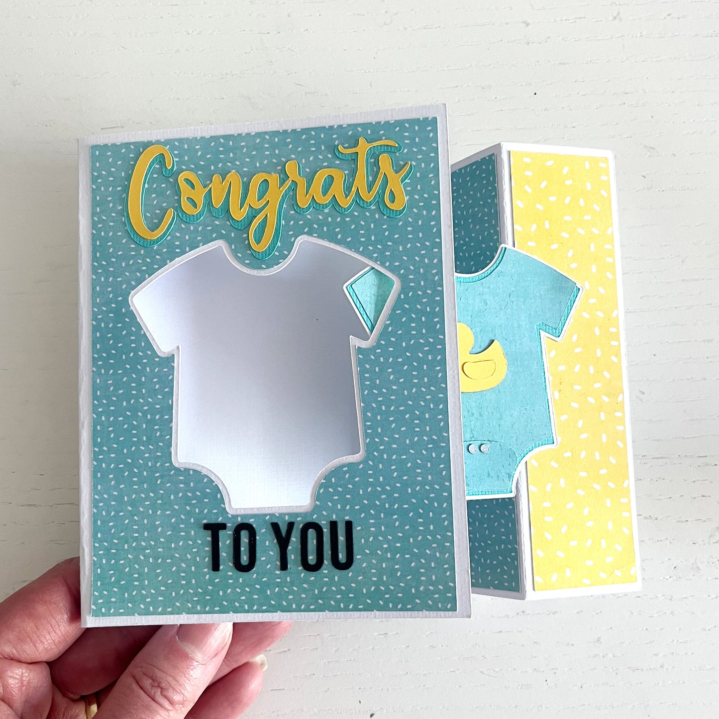 Z Fold Onesie Baby Card SVG Files