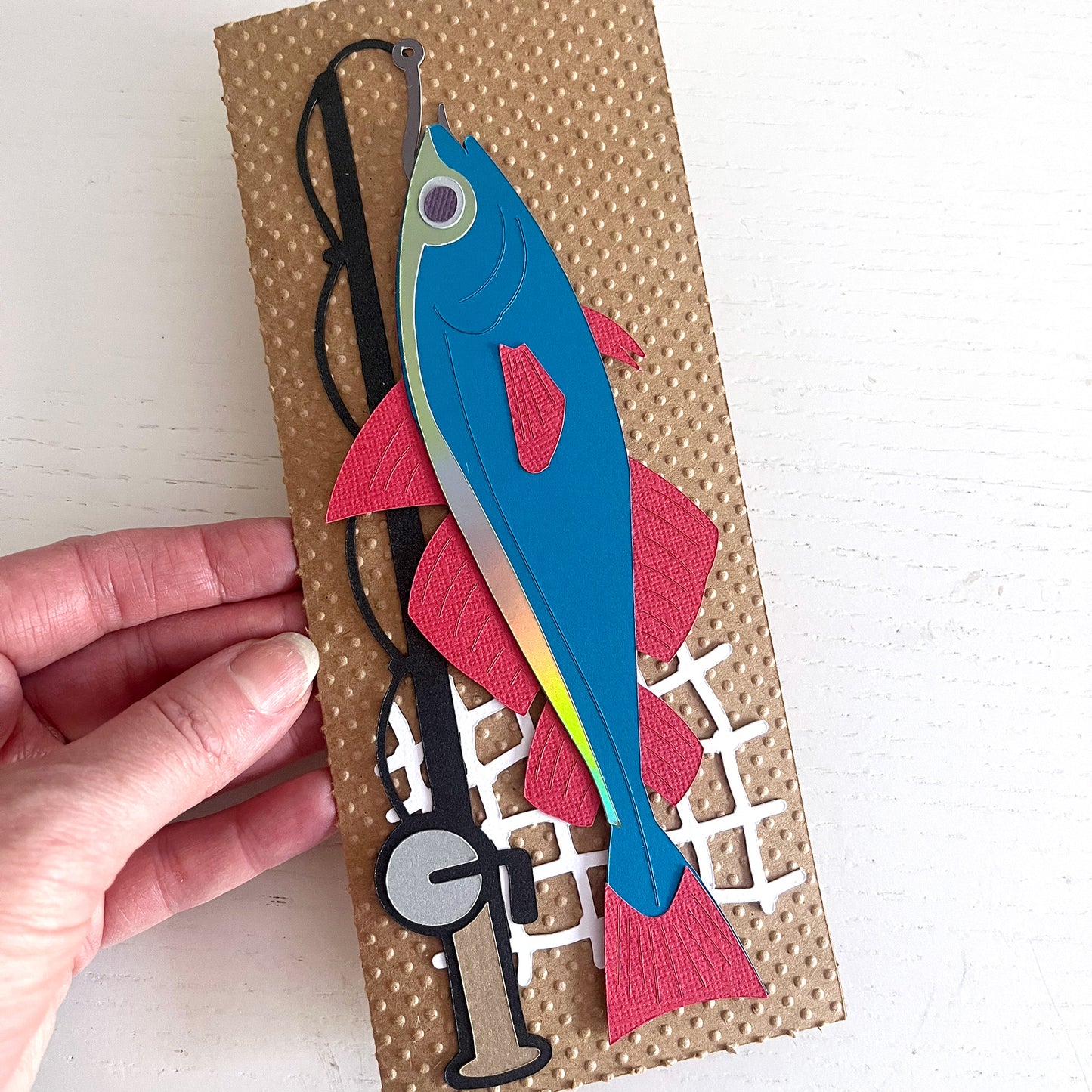 Three fishing themed handmade card SVG files for Cricut and Silhouette