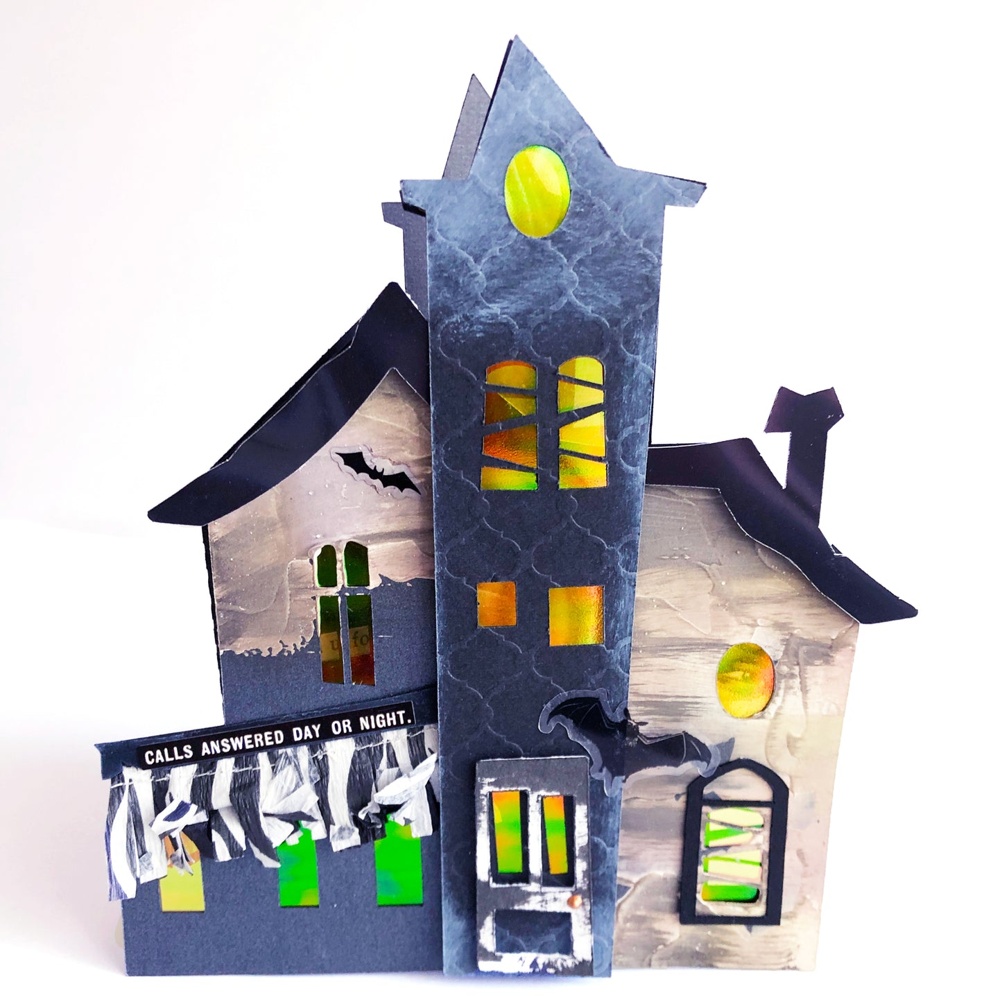 CROOKED HAUNTED HOUSE SHAPED CARD SVG