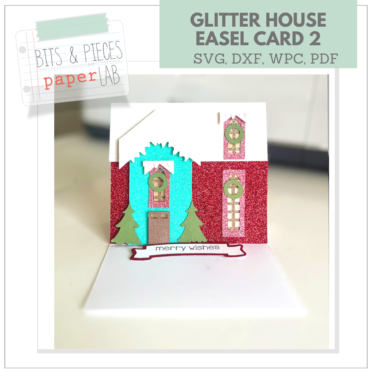 Christmas card made with Cricut using SVG files for Christmas cards