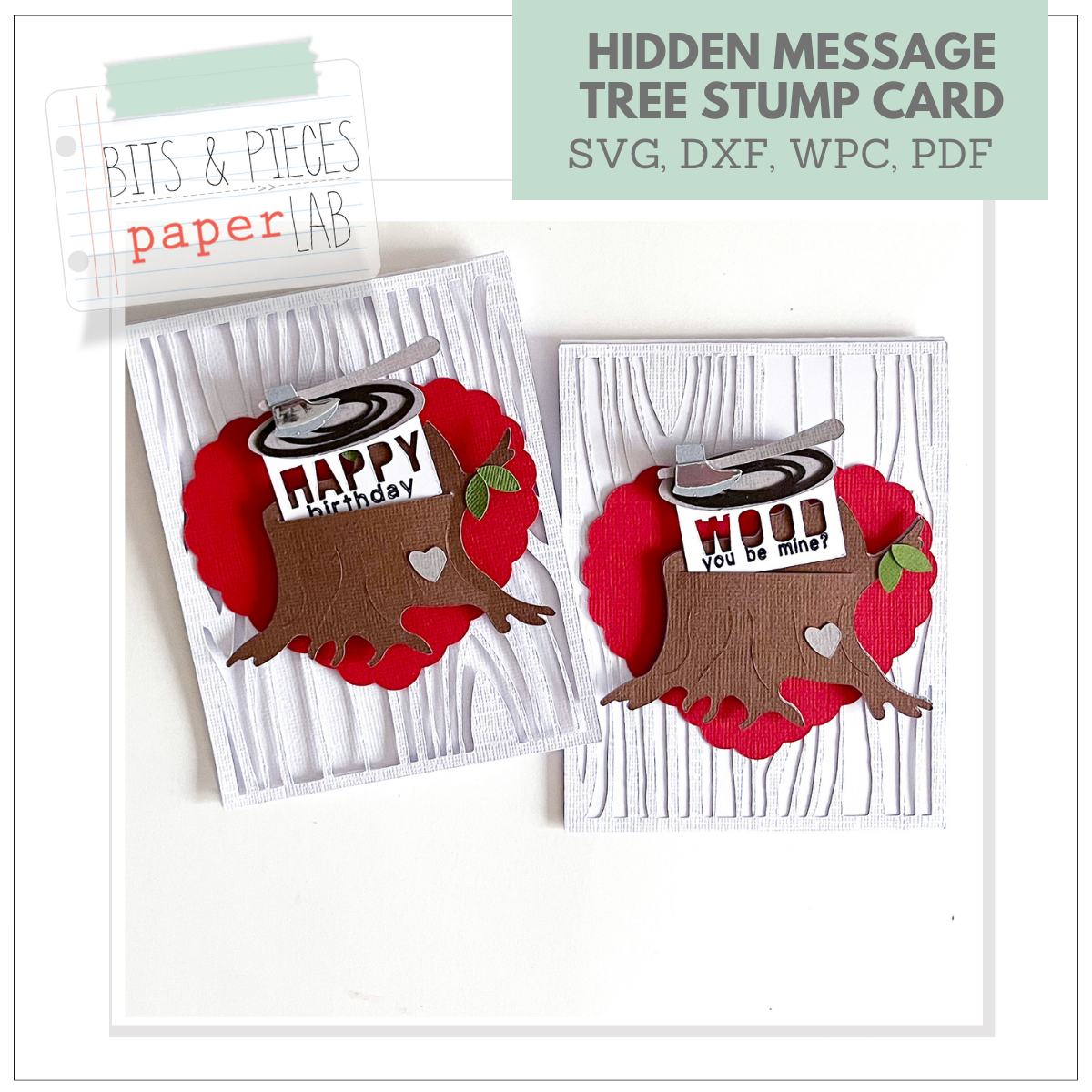 masculine birthday card or lumberjack valentine card SVG files for Cricut cardmaking
