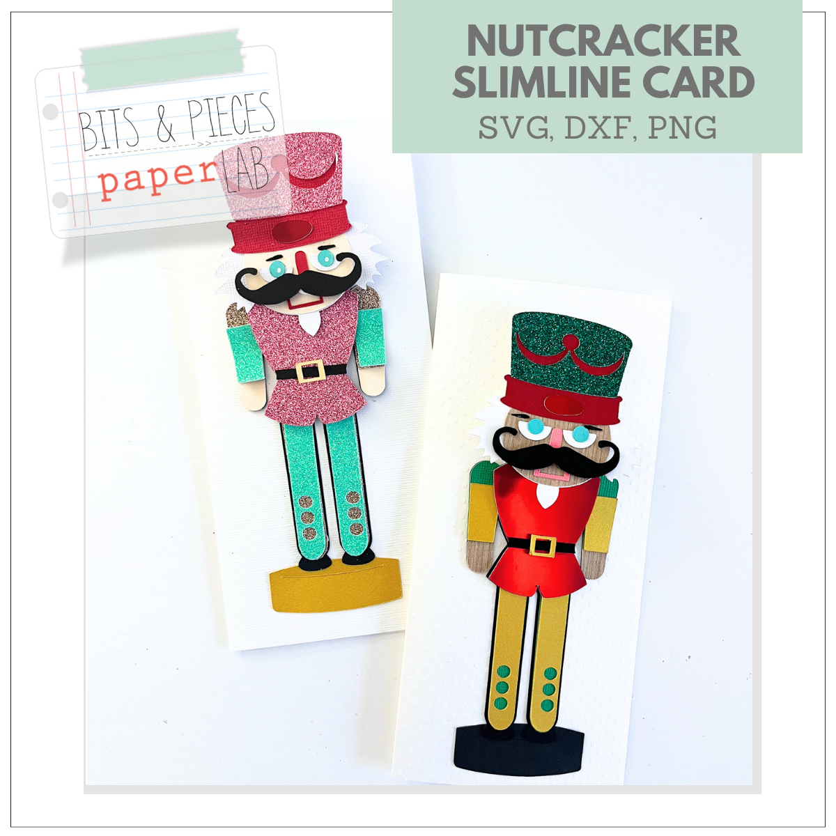 nutcracker slimline Christmas card SVG Cricut card