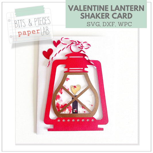 Cricut card for valentine shaker card