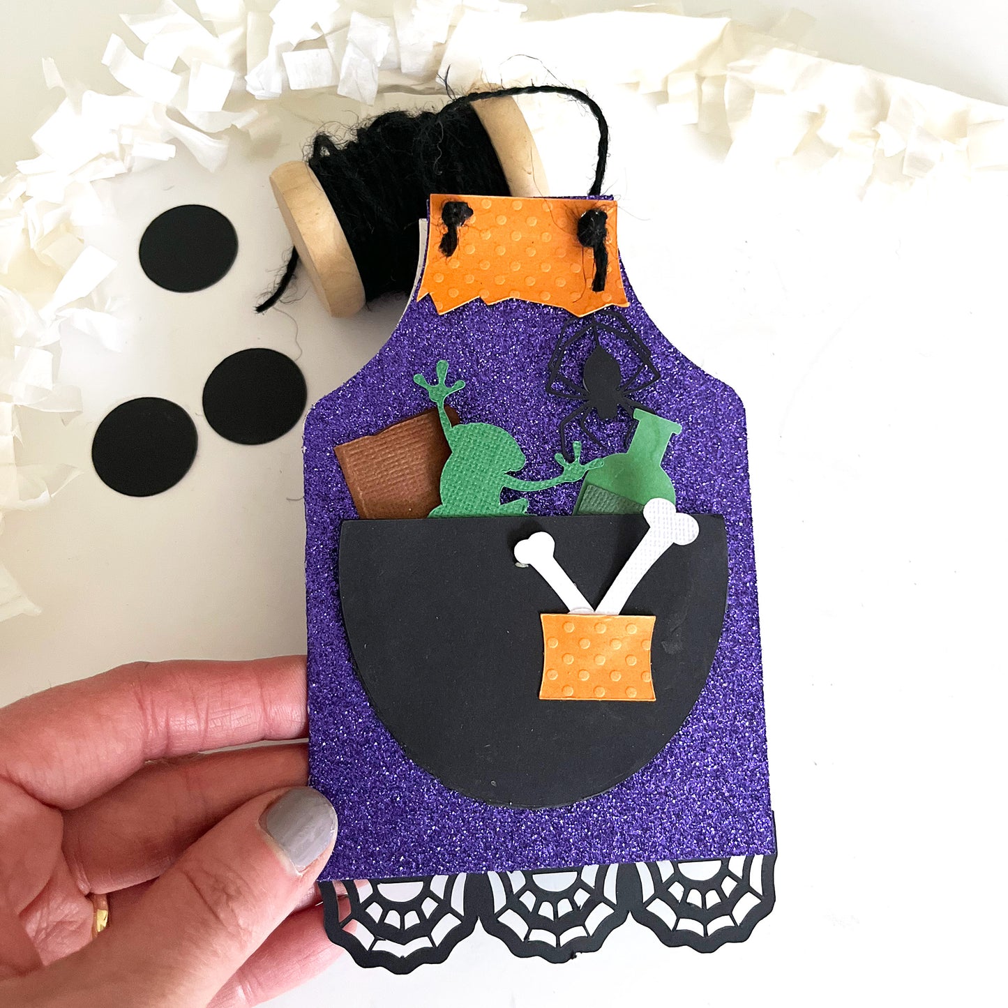 Handmade halloween card for Cricut card making. Halloween card SVG