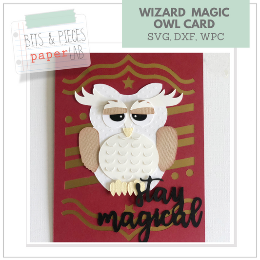 wizard owl card for Cricut card making - Harry Potter SVG
