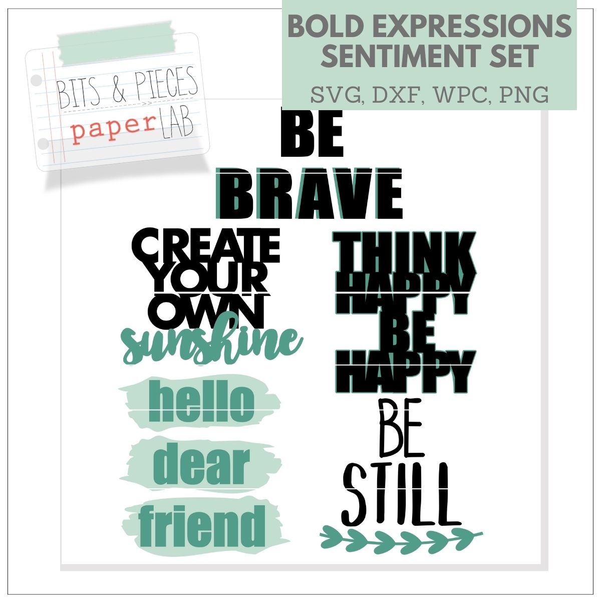 BOLD EXPRESSIONS CARD SENTIMENT SVG SET