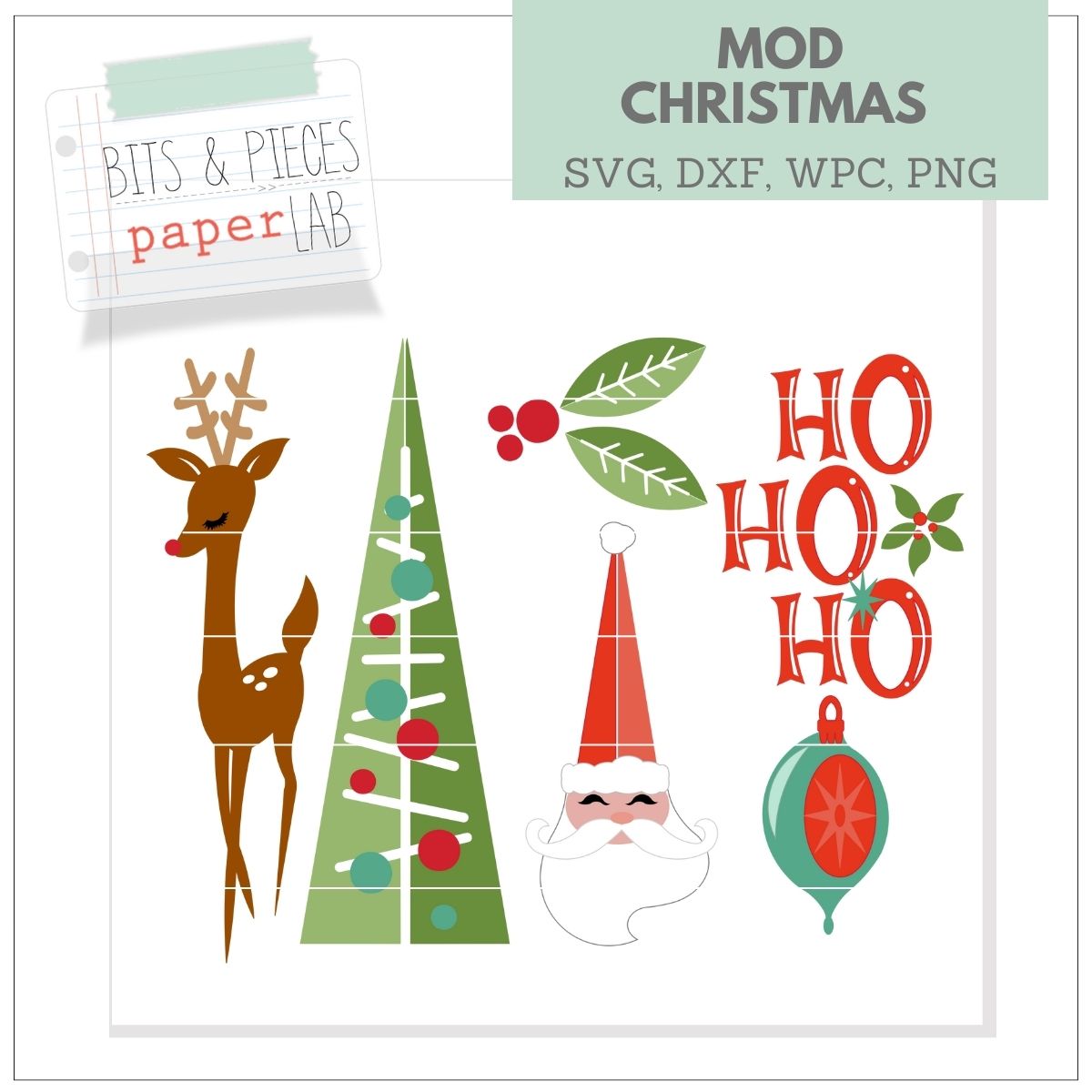 retro christmas SVG, reindeer SVG, santa SVG