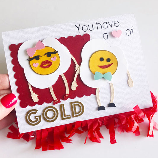 Heart Of Gold Vintage Valentine Card SVG