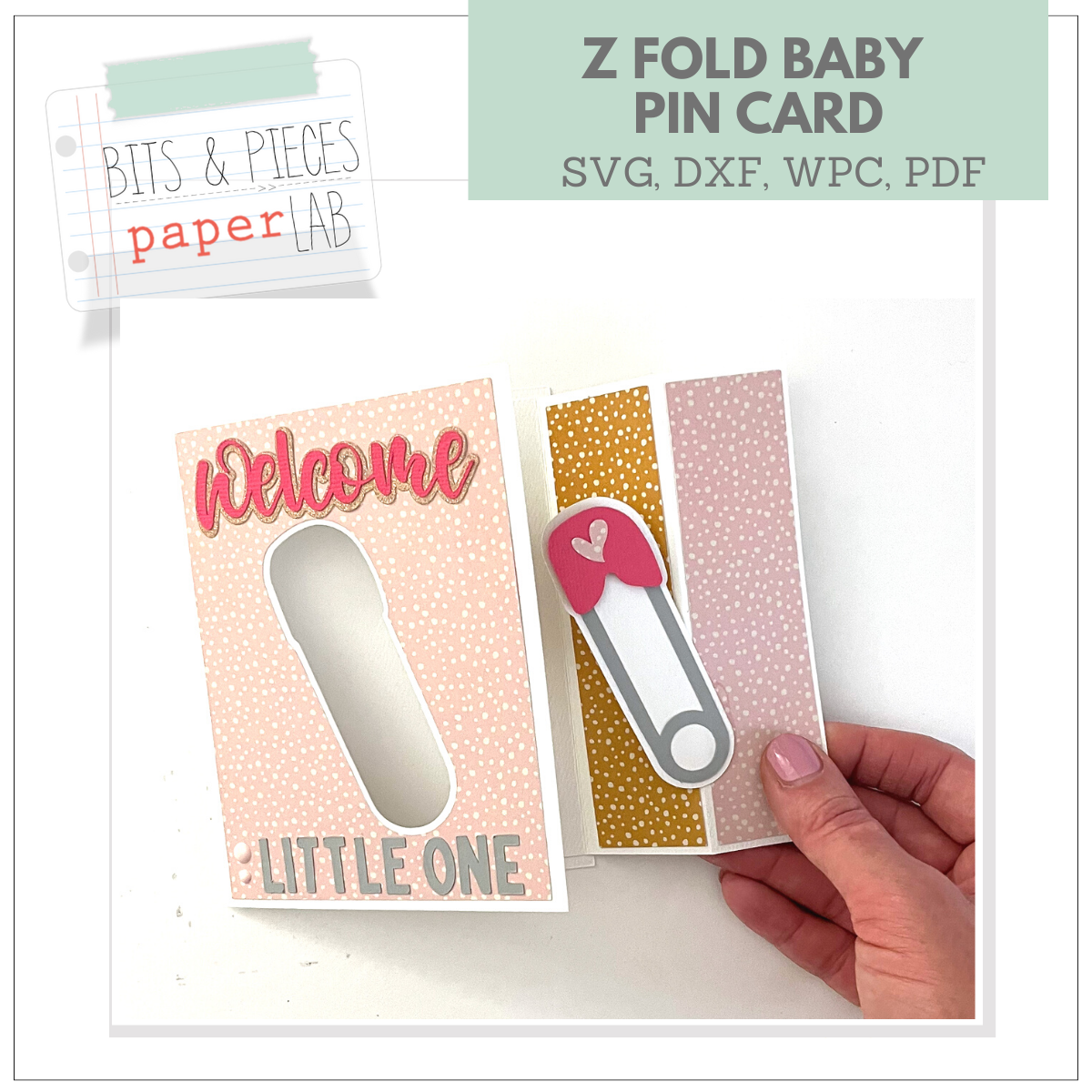 baby card svg files z fold card svg