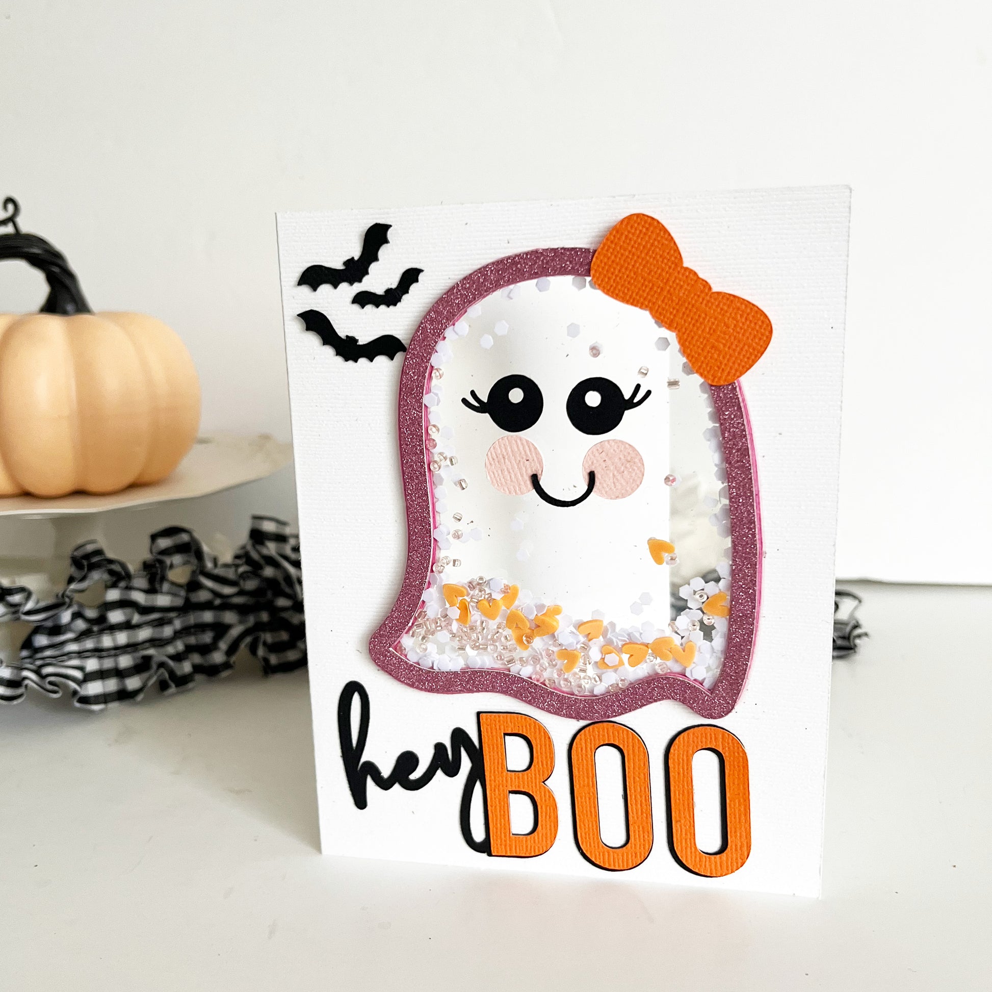 Handmade halloween card for Cricut card making. Halloween card SVG