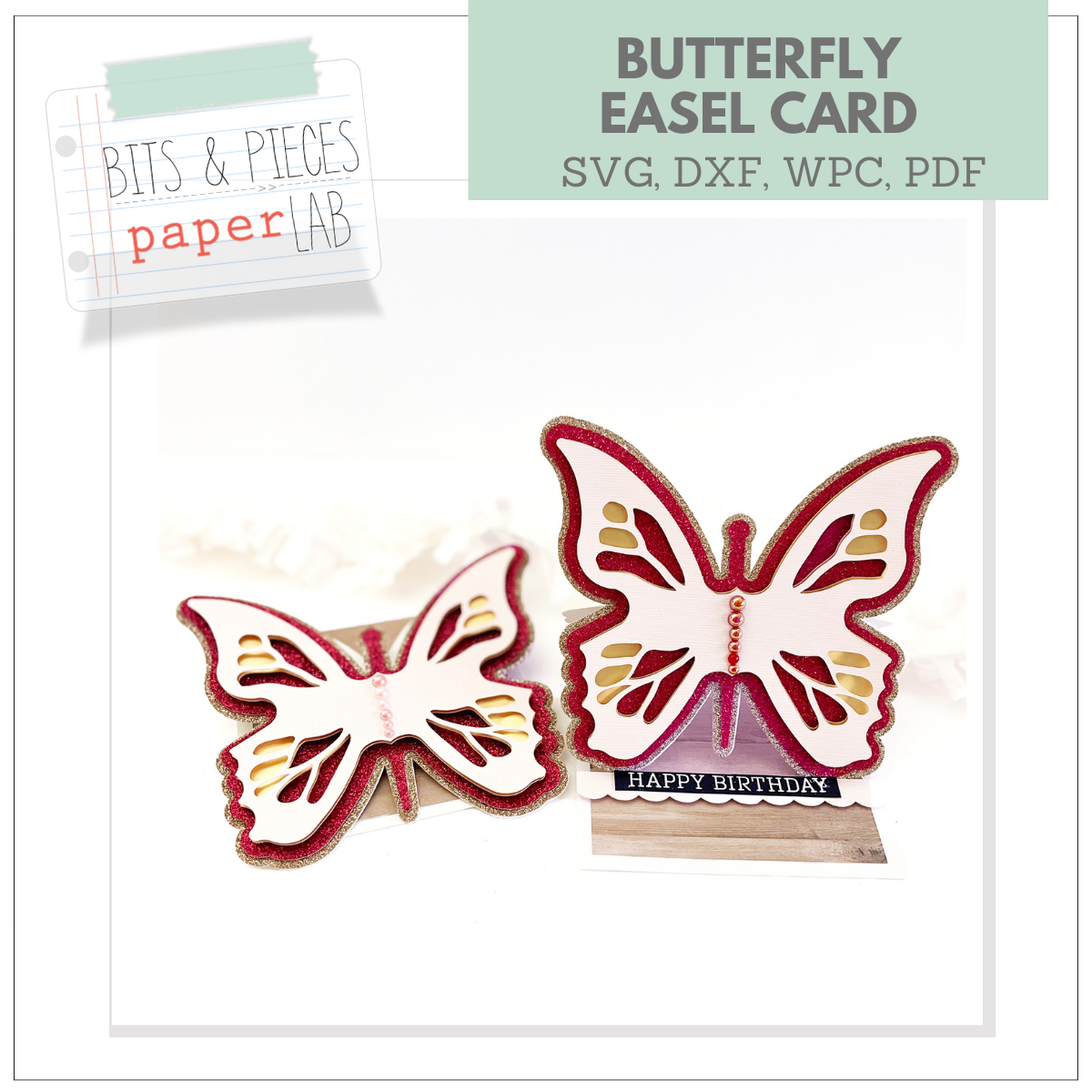 butterfly easel card svg files