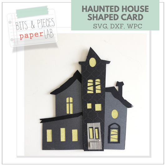 CROOKED HAUNTED HOUSE SHAPED CARD SVG