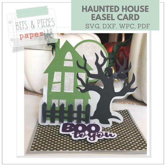 HAUNTED HOUSE EASEL CARD SVG