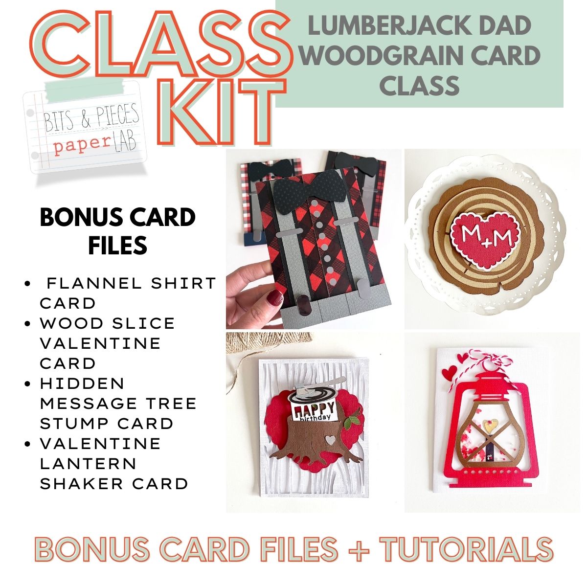 Lumberjack Dad Woodgrain Class Card Kit