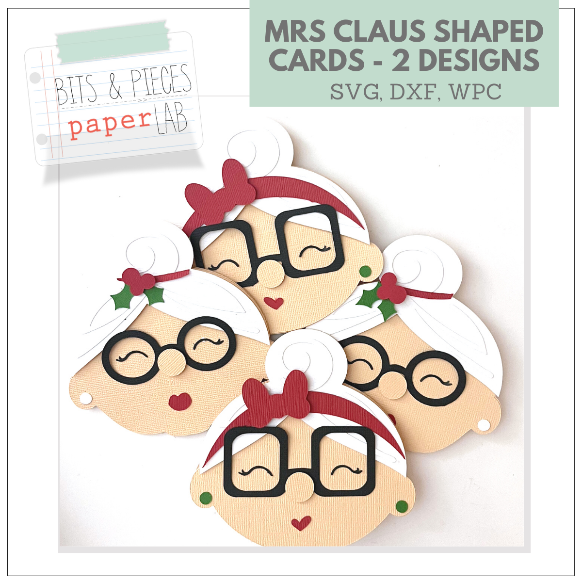 Mrs. Claus Shaped Card SVG