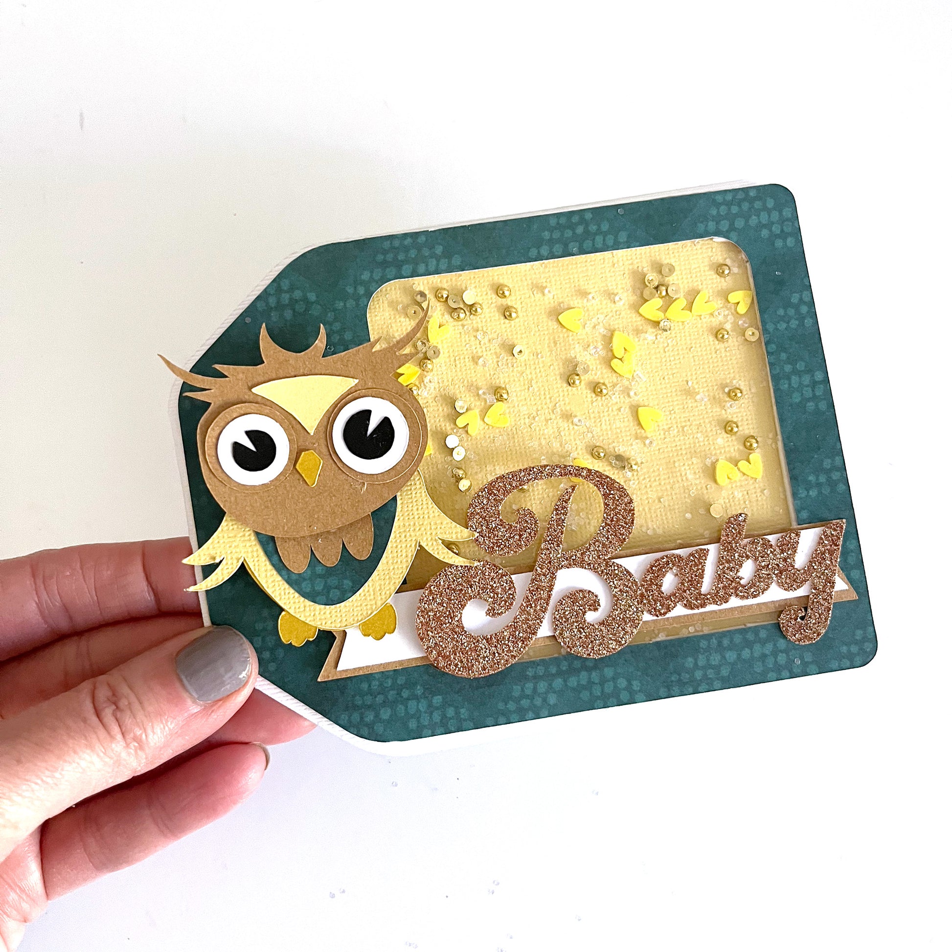 owl themed baby card with Cricut |SVG files for card making with Cricut