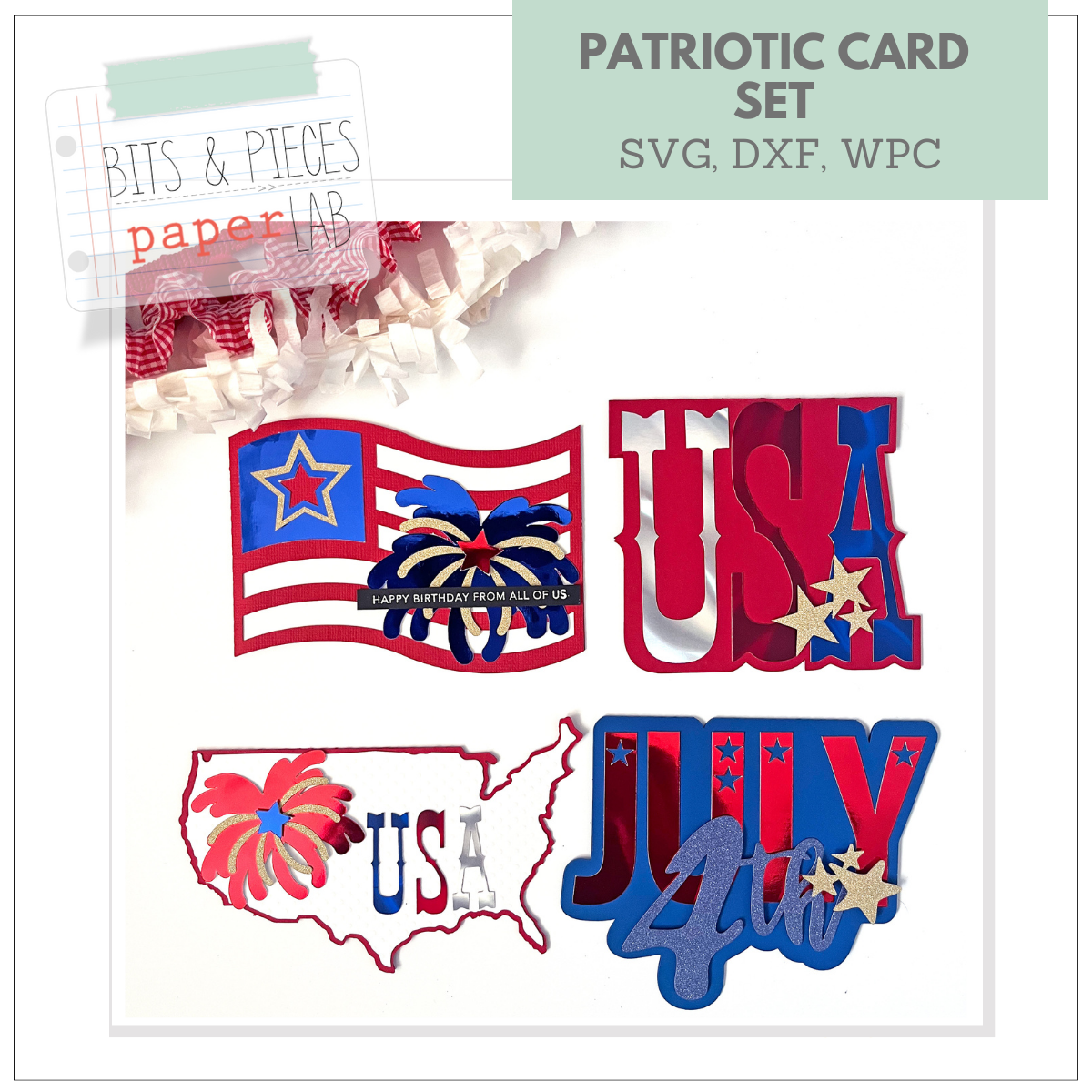 shaped card 4th of July SVG files