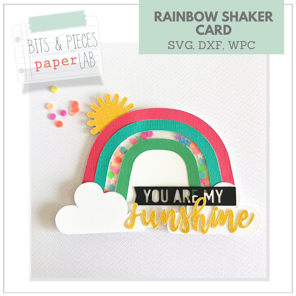 rainbow shaker card SVG files - shaker card tutorial