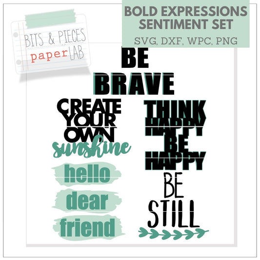 Card Sentiment SVG Files – Bits & Pieces Paper Lab