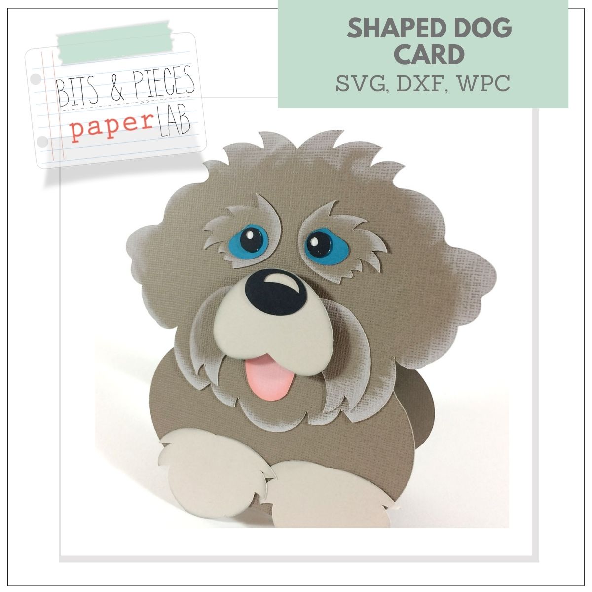 Shaped Dog Card SVG for dog lovers