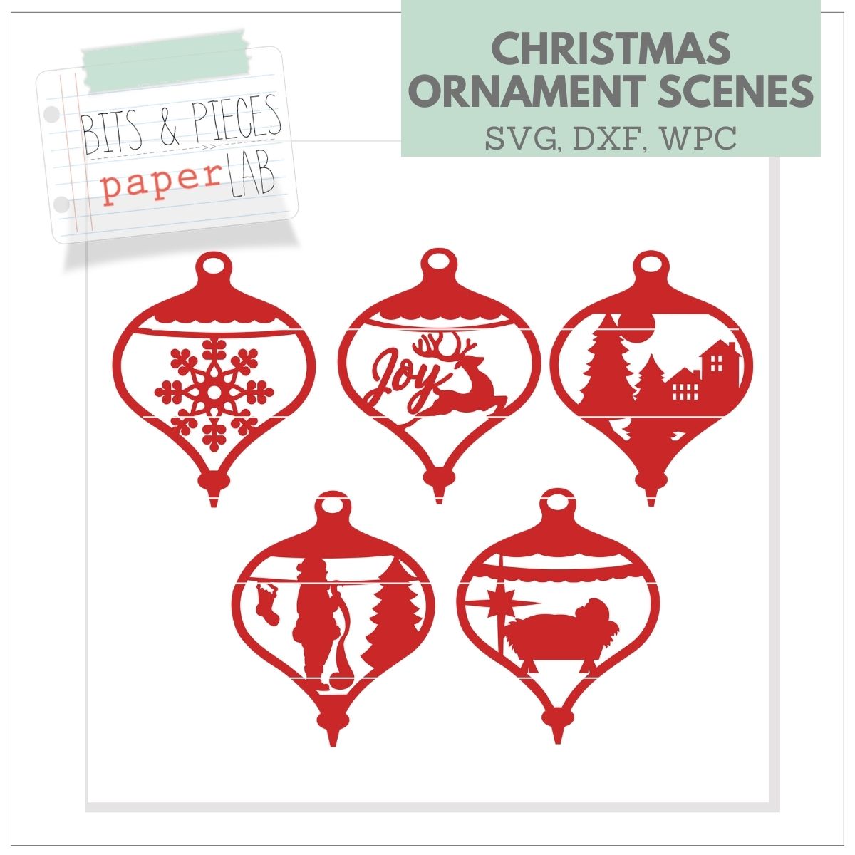 Christmas SVG files - Christmas Scene Ornament SVG