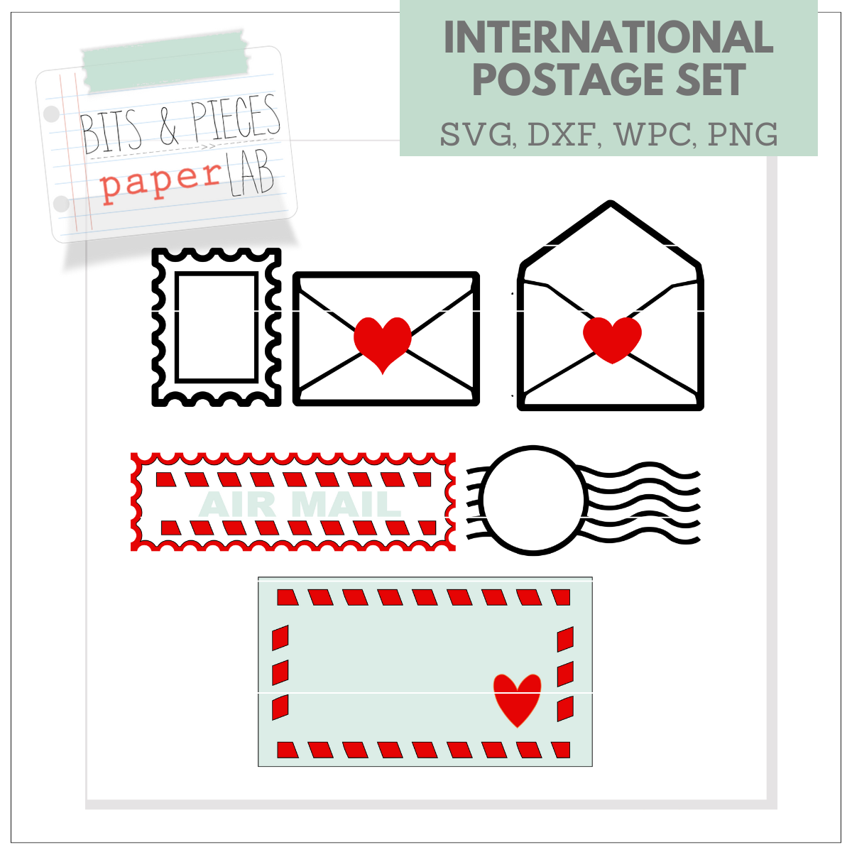 Posted Svg International Postage SVG Set – Bits & Pieces Paper Lab