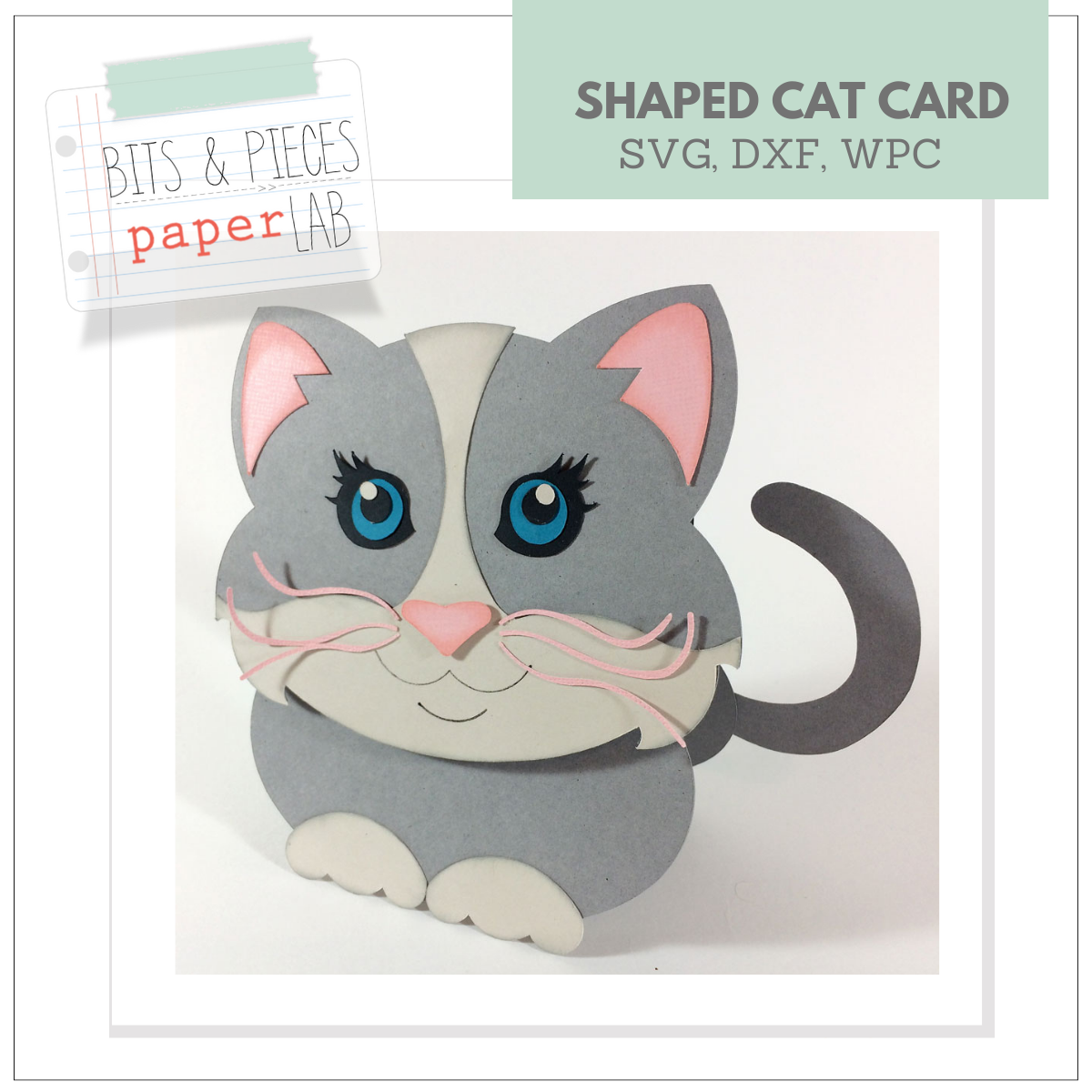 CAT SHAPED CARD SVG FOR CAT LOVERS