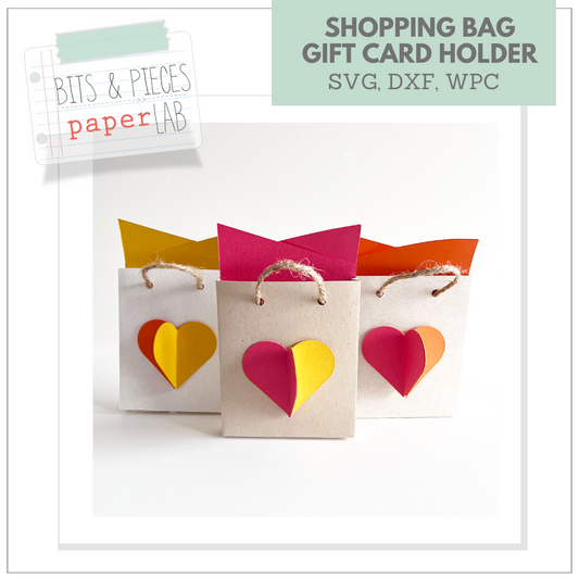 Mini Shopping Bag Gift Card Holder SVG