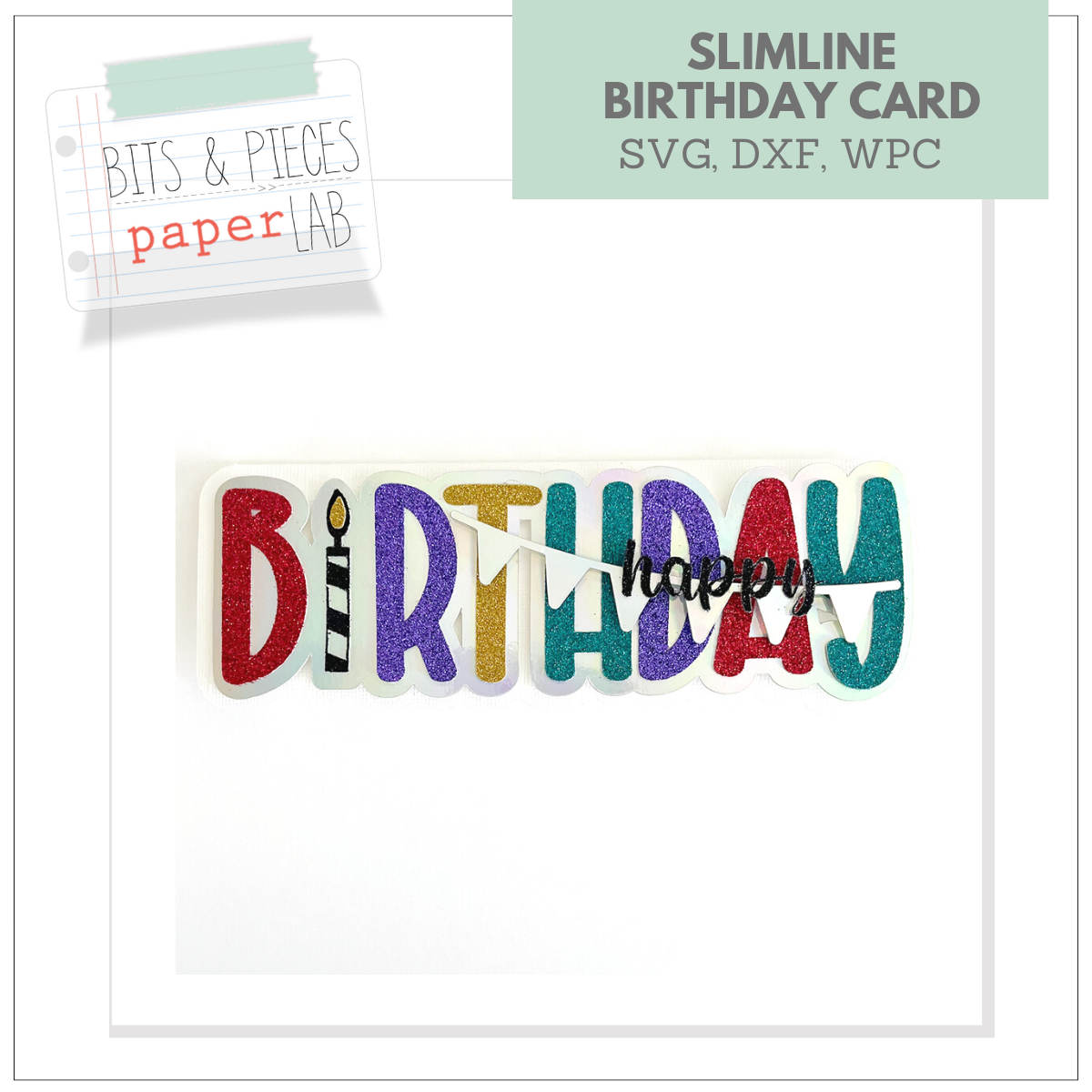 Slimline Birthday Card SVG